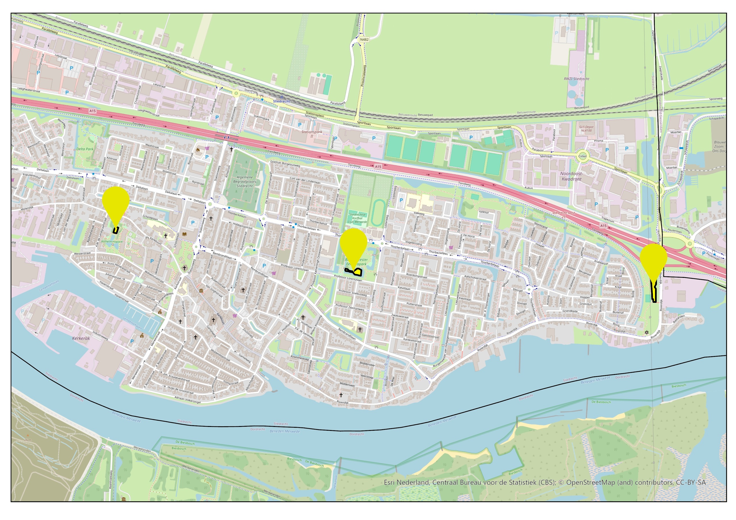 Locaties slimme verlichting hondenuitrenveldjes